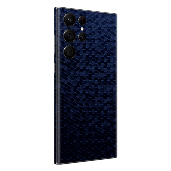 Samsung Galaxy S22 ULTRA - LUXURIA 3D TEXTURED Navy Blue HONEYCOMB Skin Online Sale