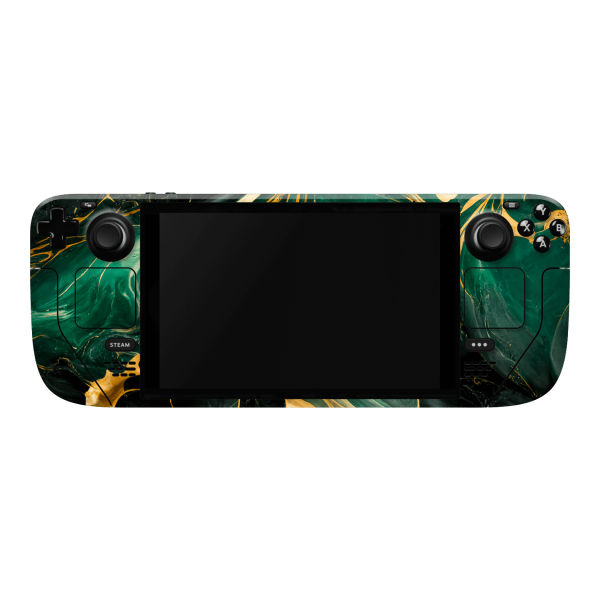 Steam Deck Oled SIGNATURE AGATE GEODE Royal Green-Gold Skin Online Sale