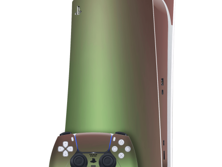 PlayStation 5 (PS5) DIGITAL EDITION CHAMELEON AVOCADO Matt Metallic Skin Hot on Sale